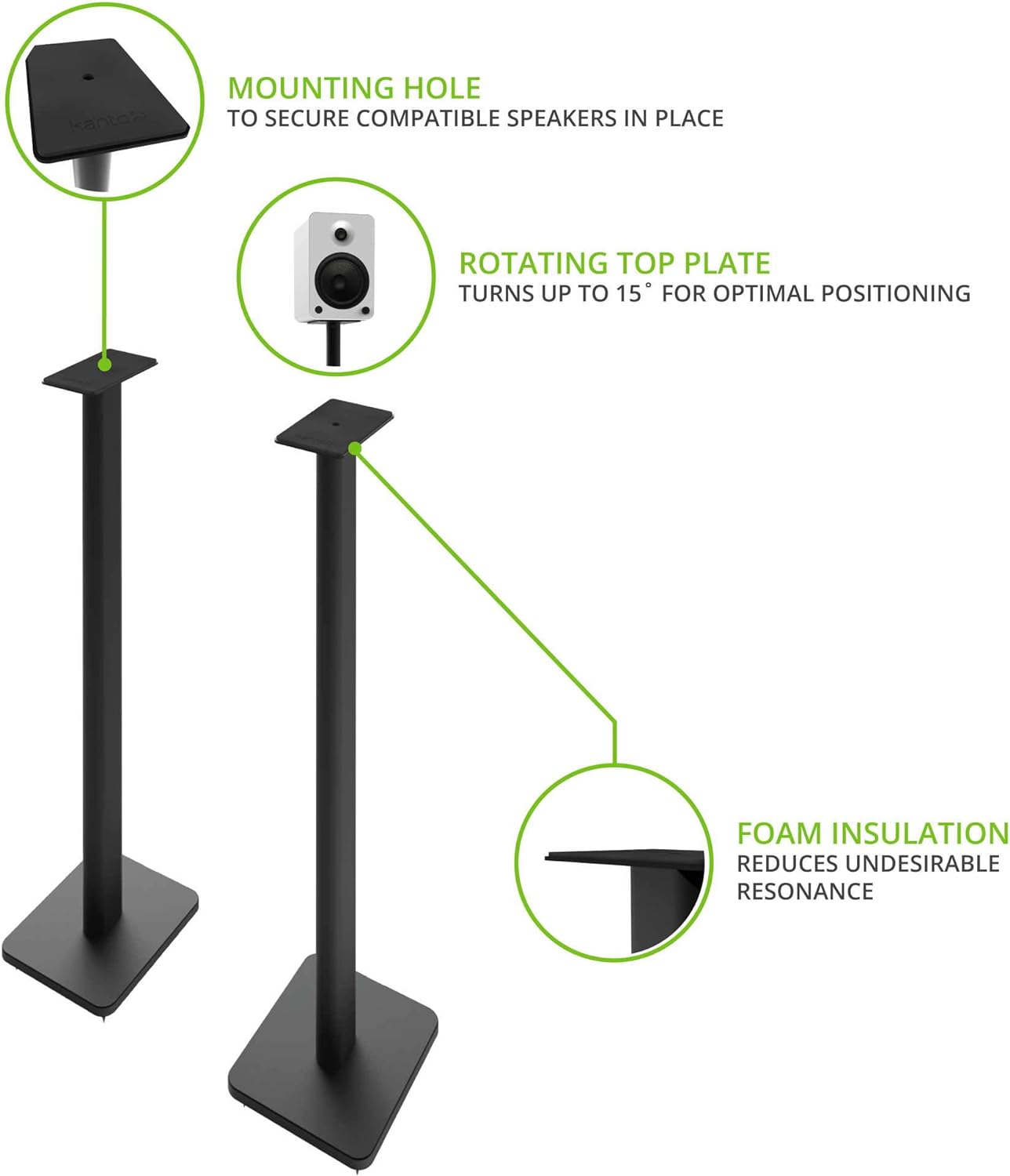 Kanto SP32PL 32" Bookshelf Speaker Stands | Pair