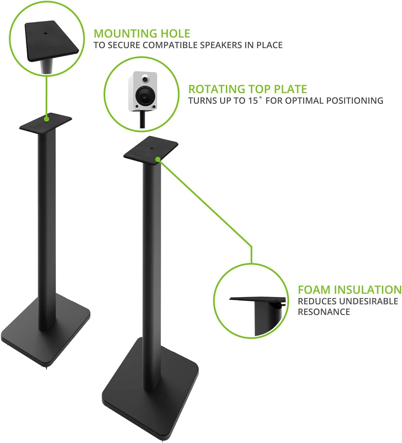 Kanto SP26PL 26" Bookshelf Speaker Stands | Pair