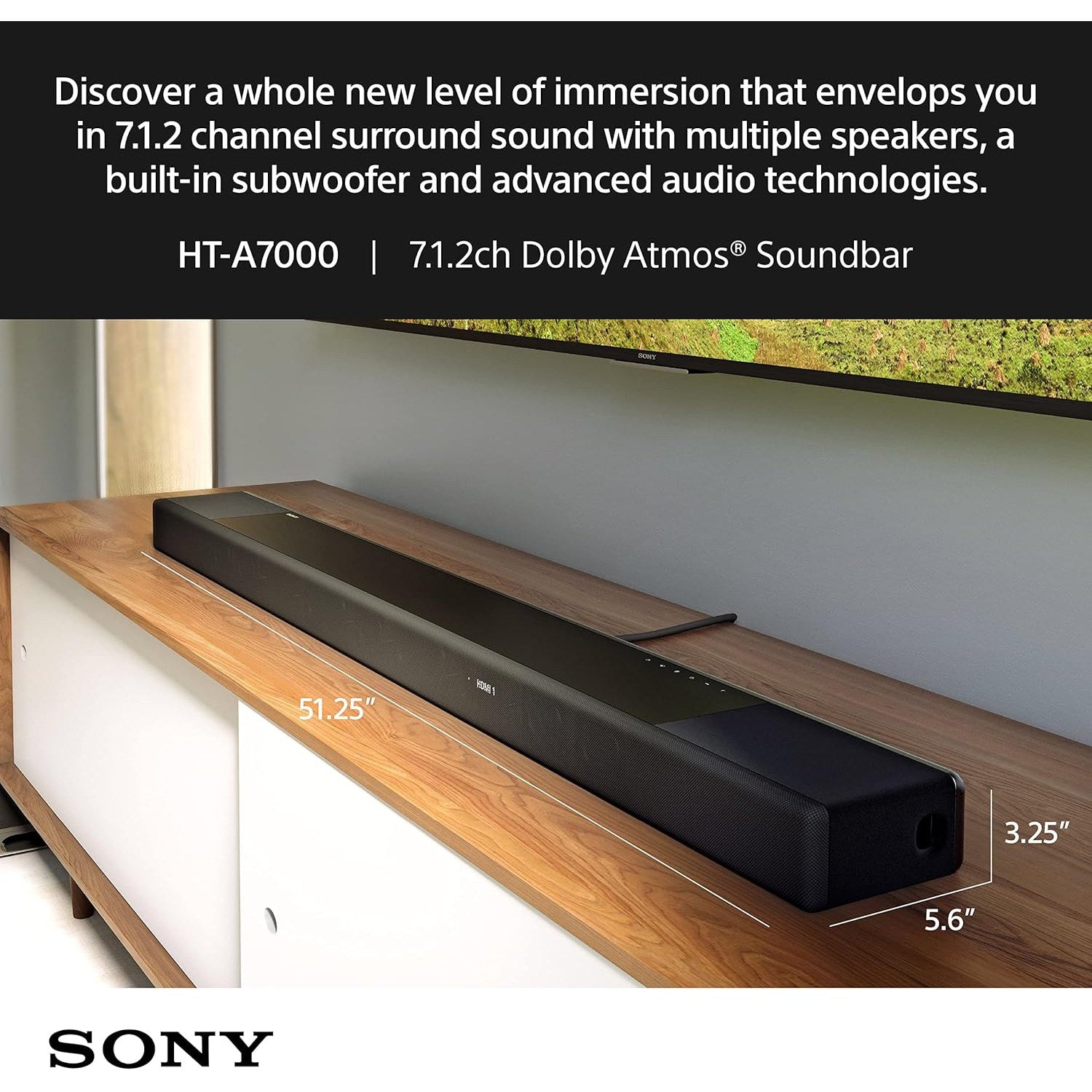 Sony HT-A7000 Soundbar - 7.1.2-Channel Dolby Atmos® with 360 Spatial Sound