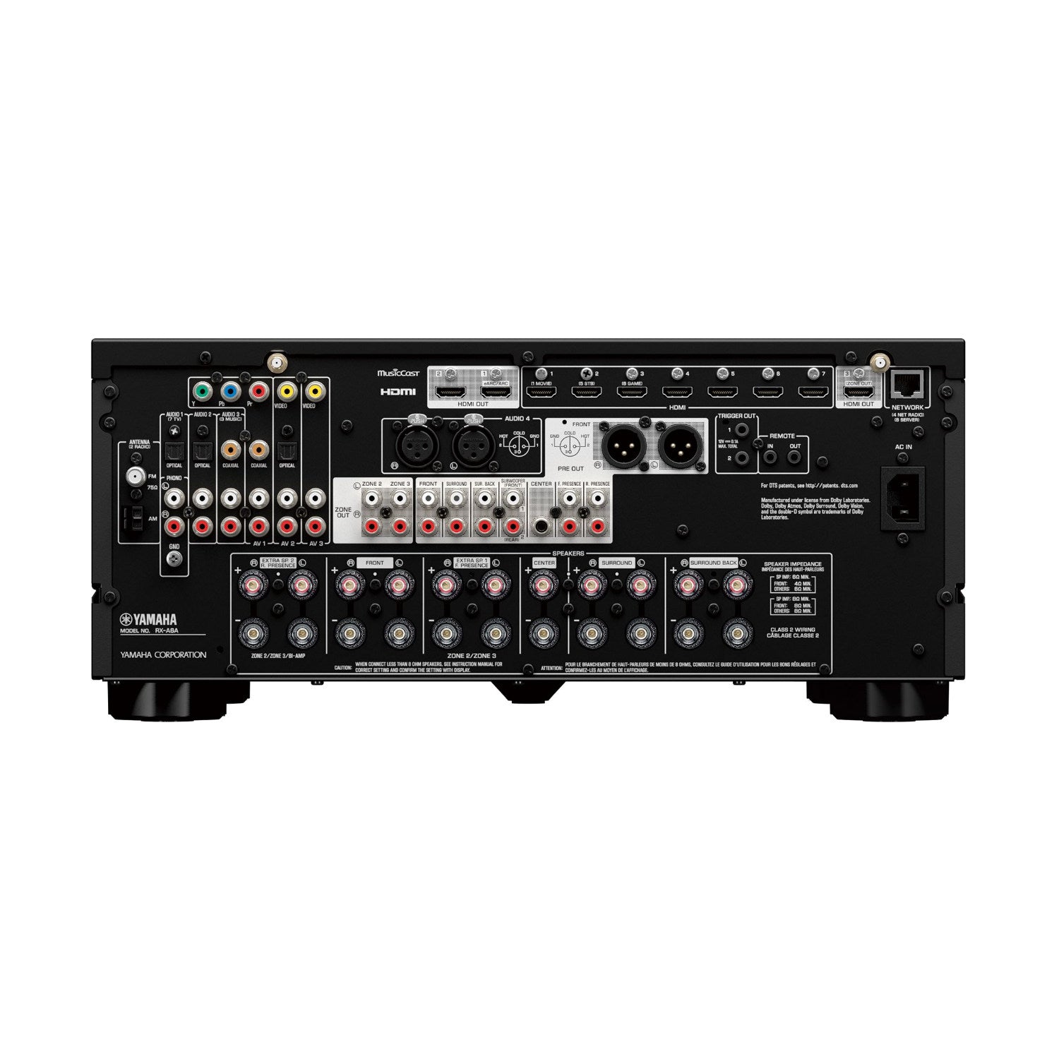 Yamaha RX-A6A AVENTAGE 9.2-Channel AV Receiver with 8K HDMI, Dolby Atmos®, and MusicCast