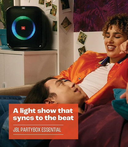 JBL PartyBox Encore Essential - Portable Party Speaker with Powerful 100W Sound, Built-in Dynamic Light Show, and IPX4 Splashproof Design