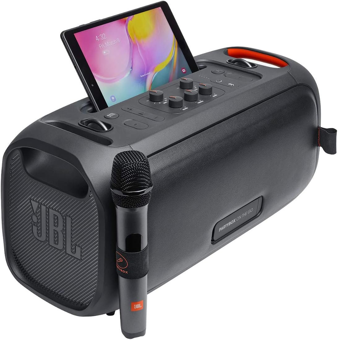 JBL PartyBox On-The-Go Portable Bluetooth Party Speaker with Built-in Lights and Wireless Mic - Black (JBLPARTYBOXGOBAM)