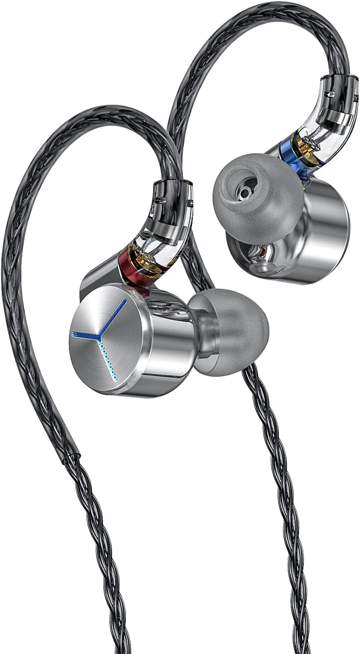 FiiO FA7S Earphones Headphone Wired High Resolution Swappable Plugs MMCX 6BA in-Ear Monitor for Smartphone/PC(Silver)