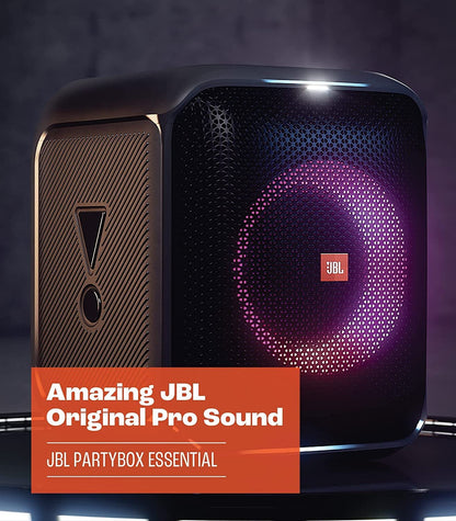 JBL PartyBox Encore Essential - Portable Party Speaker with Powerful 100W Sound, Built-in Dynamic Light Show, and IPX4 Splashproof Design