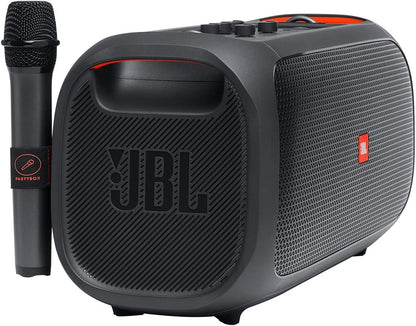 JBL PartyBox On-The-Go Portable Bluetooth Party Speaker with Built-in Lights and Wireless Mic - Black (JBLPARTYBOXGOBAM)