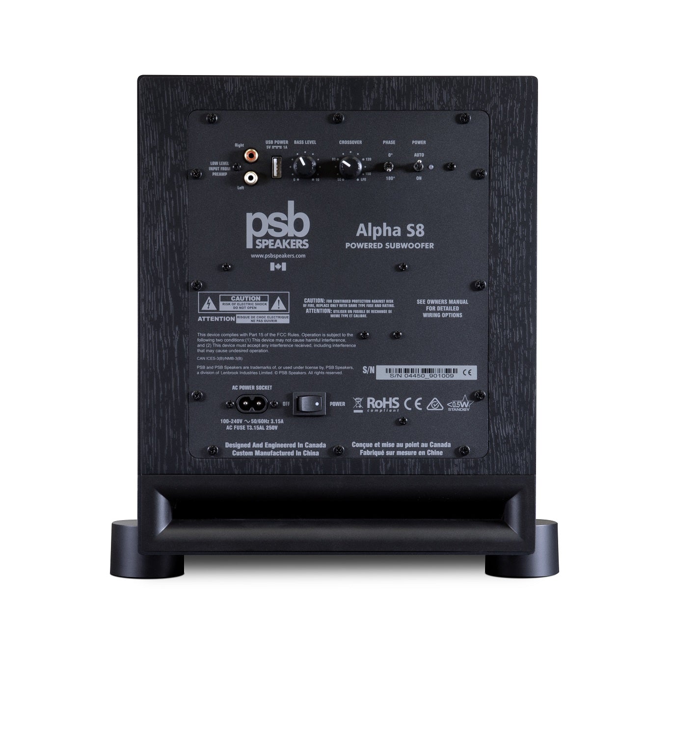 PSB Alpha S8 Powered Subwoofer  #color_black