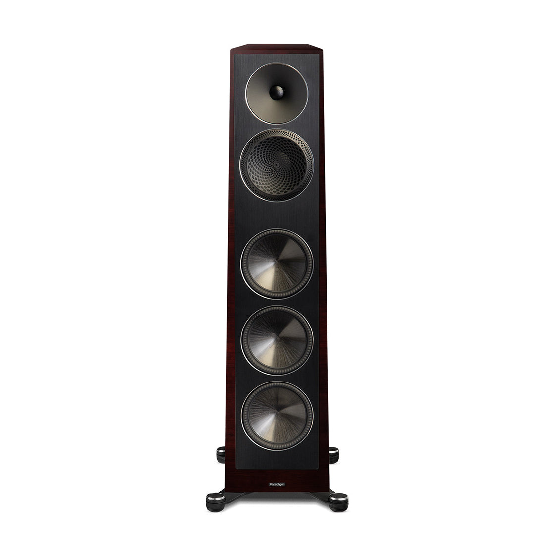 Paradigm Founder 120H 5-Driver, 3-Way Hybrid Floorstanding Speaker with Active Bass, Ported Enclosure - Midnight Cherry #color_midnight cherry