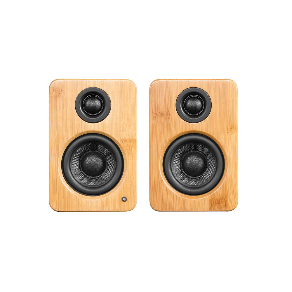 Kanto YU2 Powered Desktop Speakers | 3" Composite Drivers 3/4" Silk Dome Tweeter | Class D Amplifier | 100 Watts | Built-in USB DAC | Subwoofer Output - Pair (Bamboo) #color_bamboo