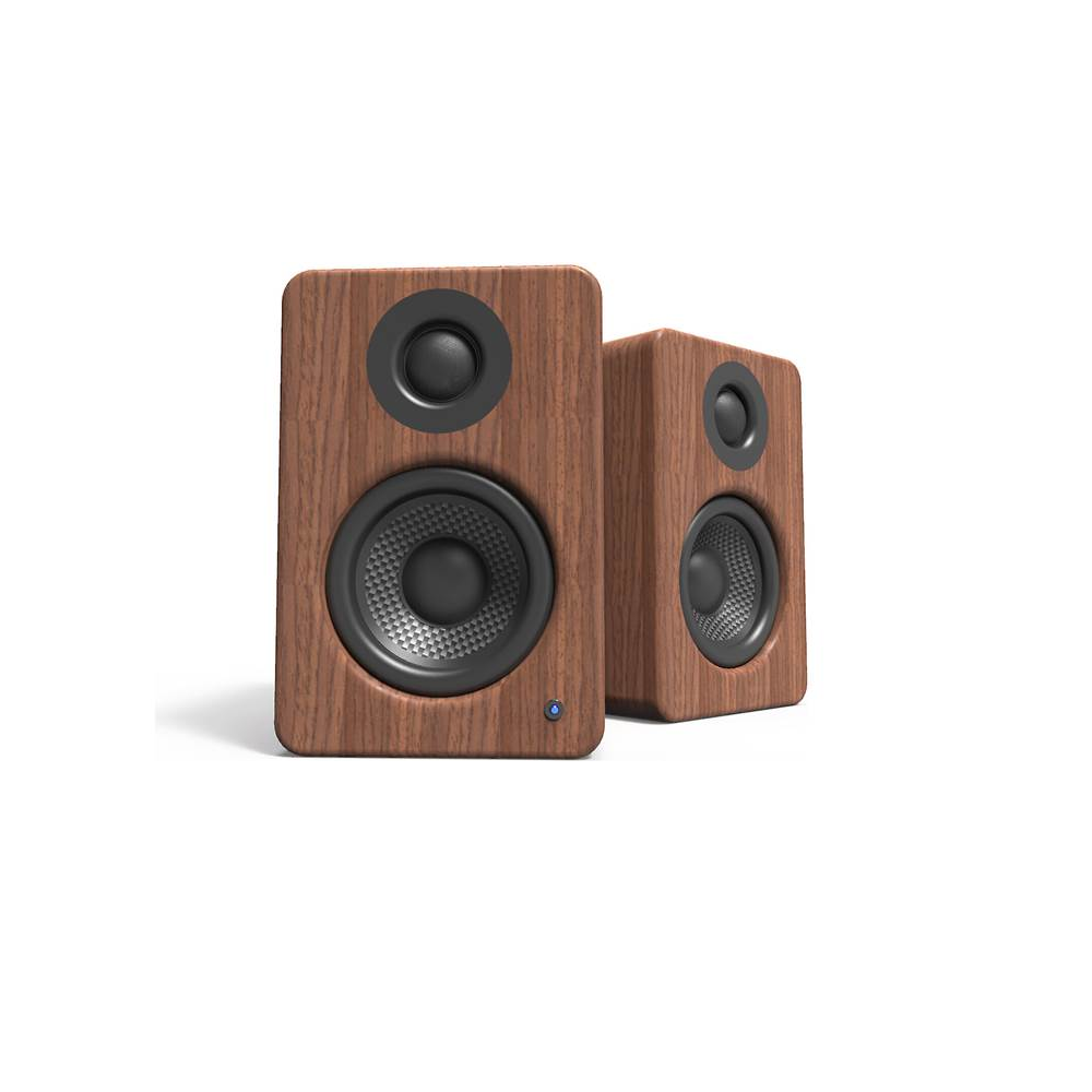 Kanto YU2 Powered Desktop Speakers | 3" Composite Drivers 3/4" Silk Dome Tweeter | Class D Amplifier | 100 Watts | Built-in USB DAC | Subwoofer Output - Pair (Walnut) #color_walnut