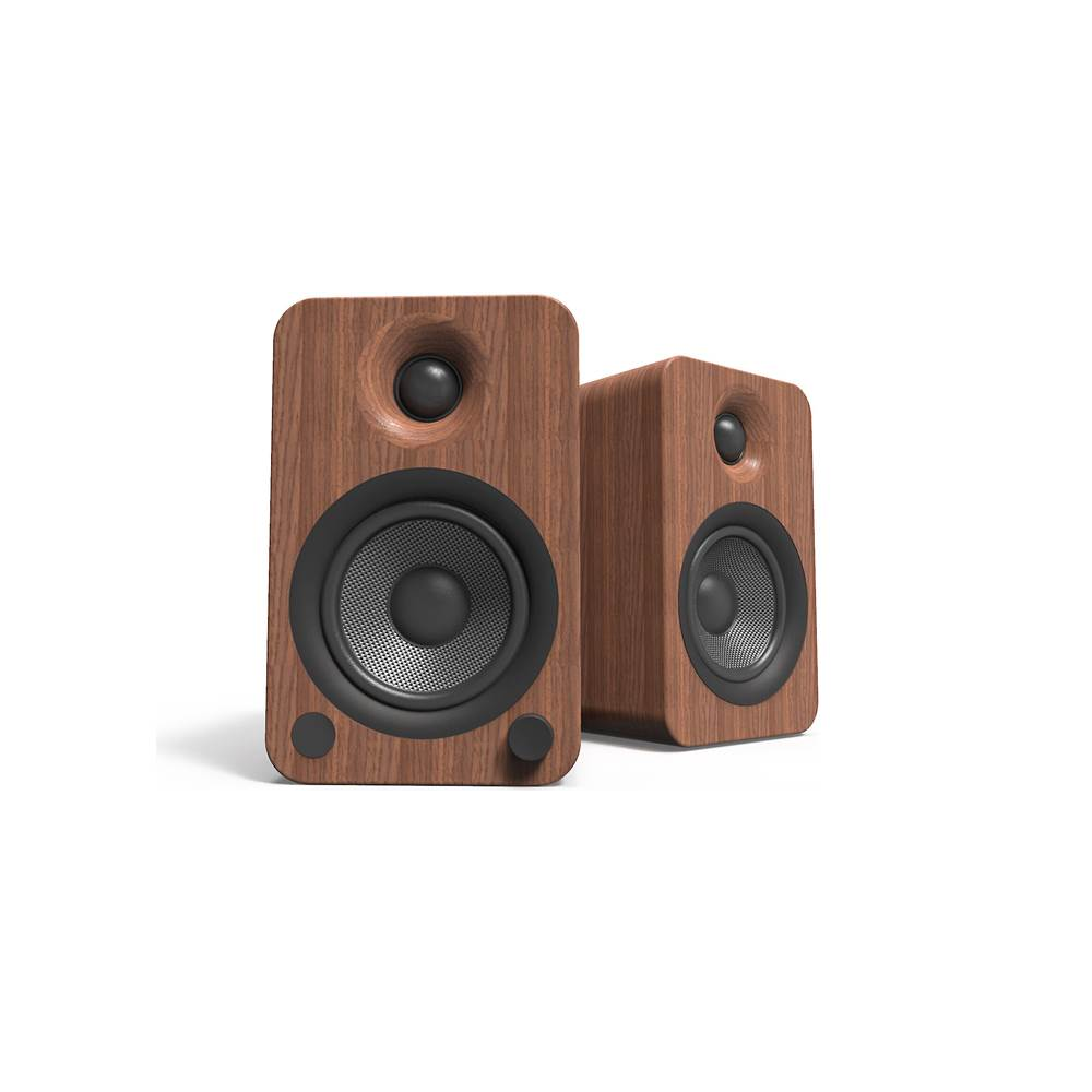 Kanto YU4 Powered Speakers with Bluetooth and Built-in Phono Preamp | Auto Standby and Startup | Remote Included | 140W Peak Power - Pair (Walnut) #color_walnut