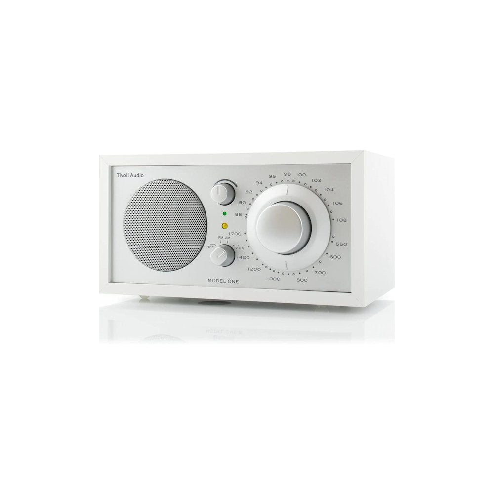 Tivoli Audio Model One Tabletop AM / FM Radio with Aux Input - White/Silver #color_white silver