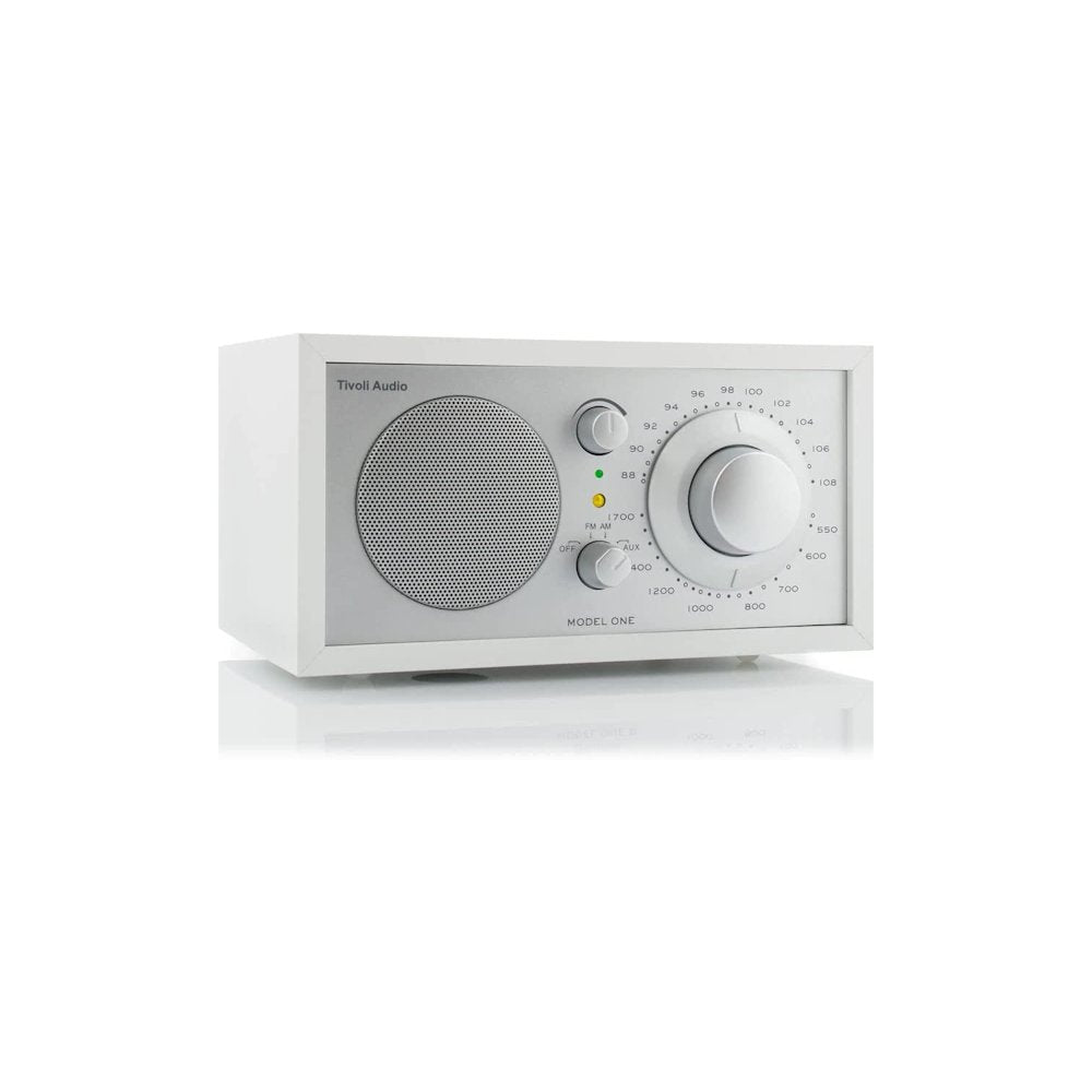 Tivoli Audio Model One Tabletop AM / FM Radio with Aux Input - White/Silver #color_white silver