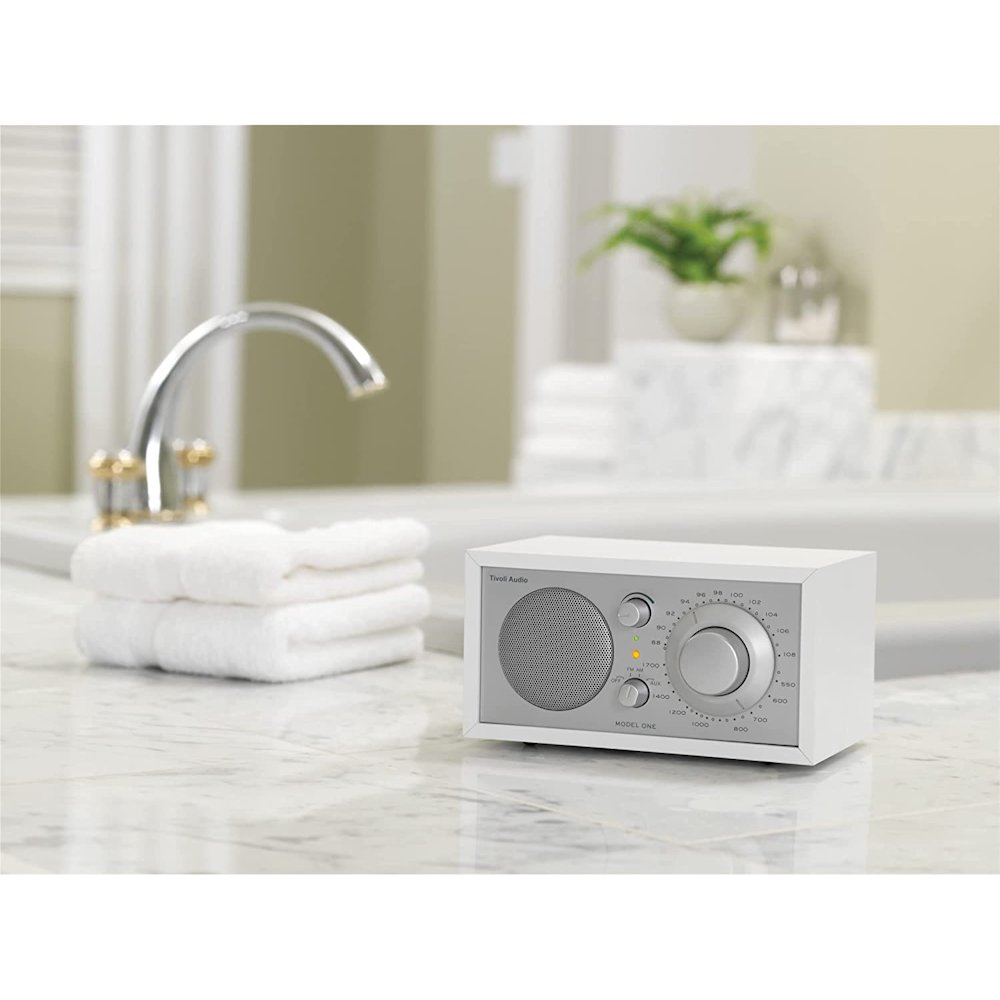 Tivoli Audio Model One Tabletop AM / FM Radio with Aux Input - White/Silver #color_white silver